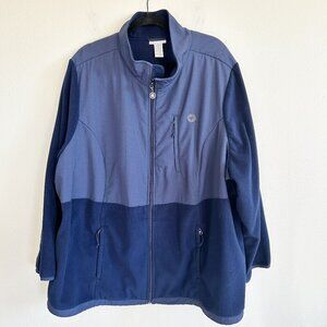 Catherines Jacket 4X Blue Fleece Full Zip Performance Athleisure Casual